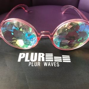 PLUR WAVES Kaleidoscopic Festival Raves sunglasses